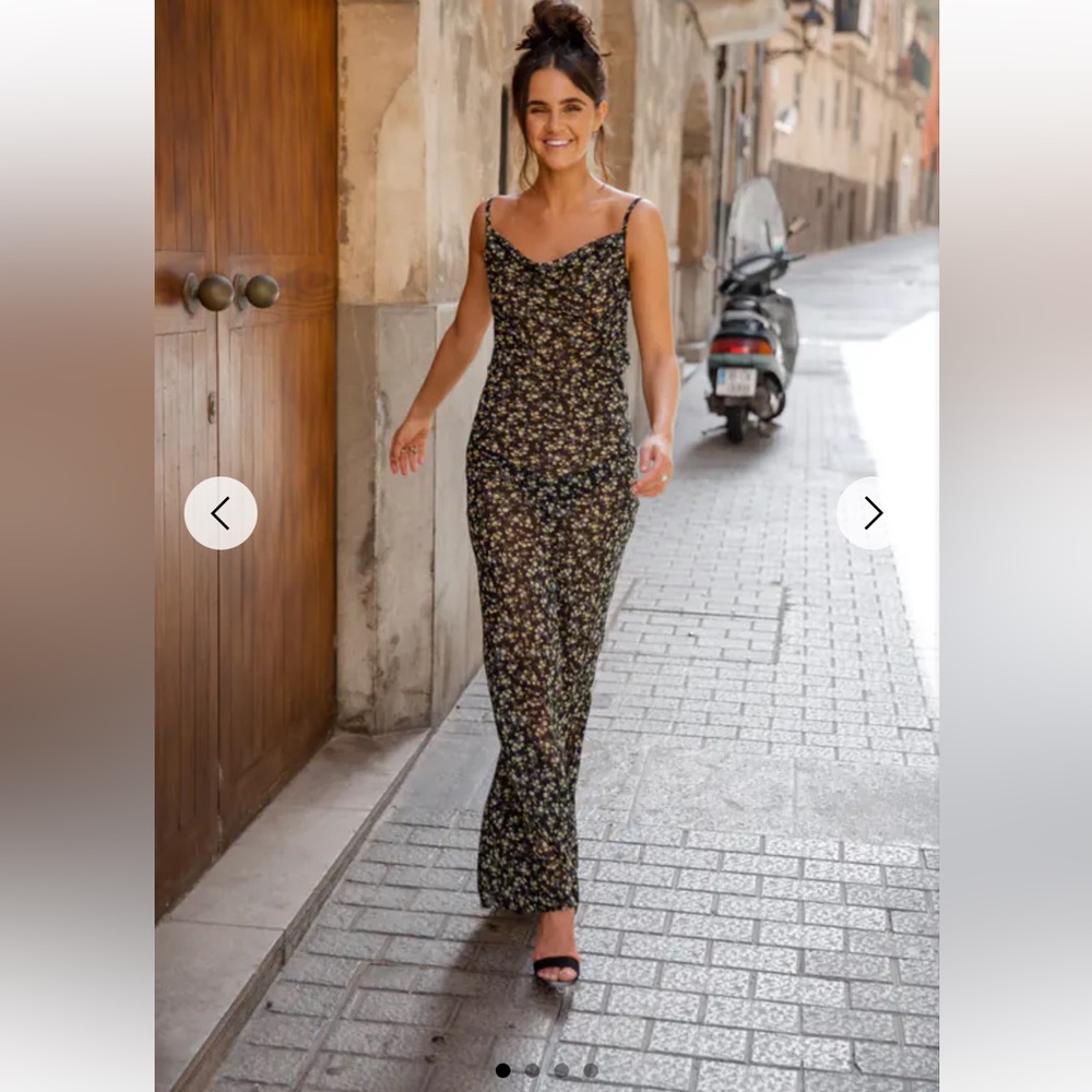 Soller Cowl Necklace Maxi Dress In Black And Yellow Floral Print